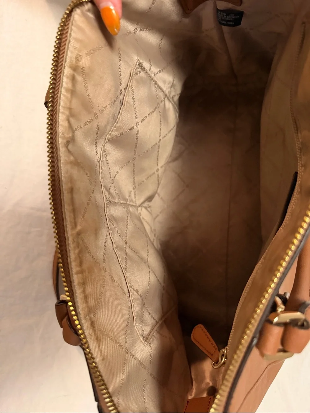 Michael Kors Cognac Leather Larch Shoulder Satchel